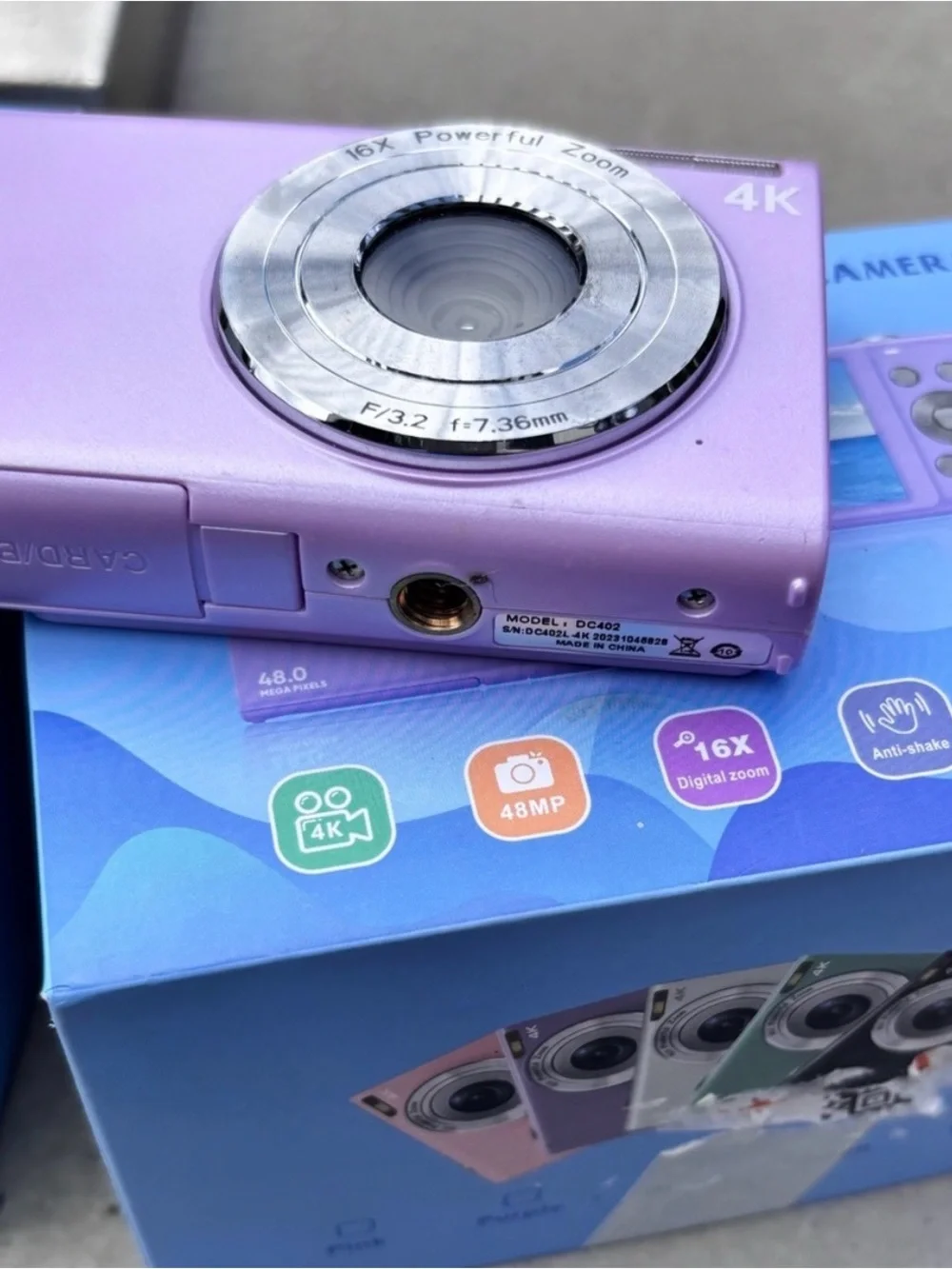 Purple 4K Digital Camera 📸 48MP Point & Shoot | Model DC402